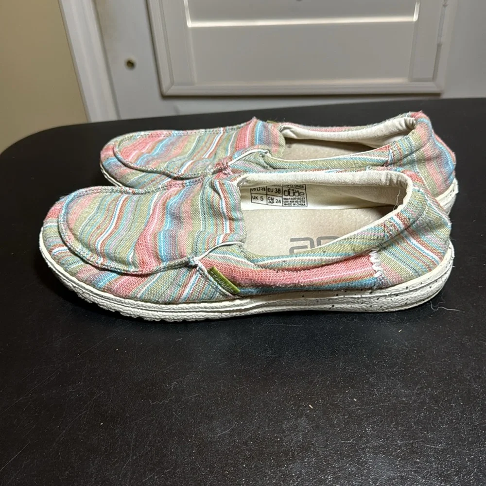 Hey dude Misty Chambray stripes grass L7-Y6 slipon loafer sneakers